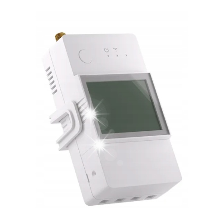 Sonoff POWCT energiamérő, 100A, Wi-Fi, külső antennával, mérete 98x54x31mm, falra vagy DIN sínre szerelhető készlet