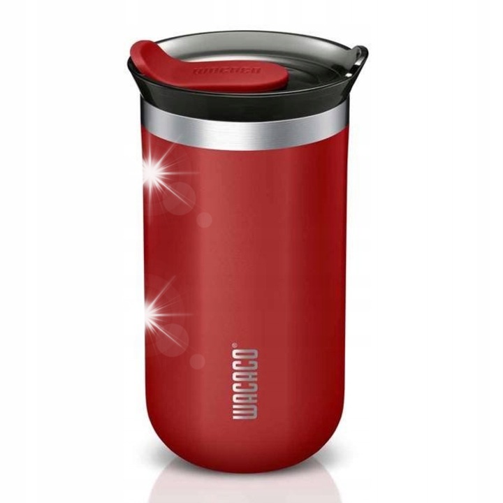 Kubek termic Wacaco Octaroma Lungo 300ml, inox, rosu, dimensiuni 8,1x15cm