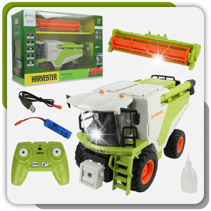 Играчка комбайн Stator, 1:24, звукови и димни ефекти, LED, 11x13x23см