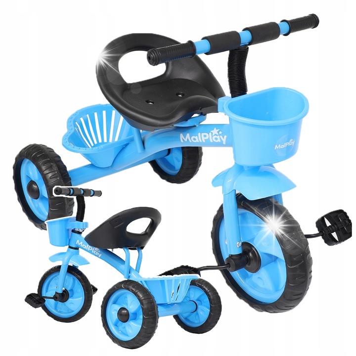 Детска триколка Stator, с педали, 3 колела, 80-108 см, с кошници