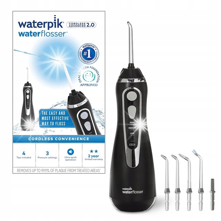 Орален иригатор Waterpik WP-582EU, комплект 4 накрайника, бял, 13x7,9x22,8см