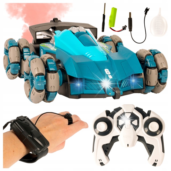 Masinuta Stator 4x4 cu telecomanda, LED, acumulator, multicolor