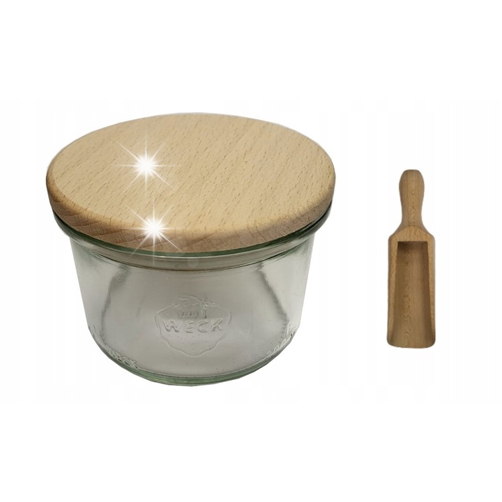 Set 12 borcane Weck 200ml cu capac din lemn, transparent, 5,6x8cm