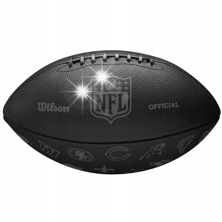 Minge de fotbal american Wilson NFL 32 Teams, neagra, piele compozita, dimensiune standard