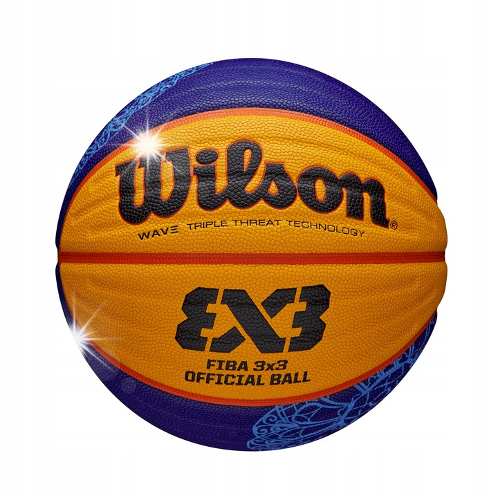 Minge de baschet Wilson 3x3 FIBA, dimensiune 6, exterior/interior, tehnologie Wave Triple Threat, compozit, 2024 Igrzile Olimpice Paris