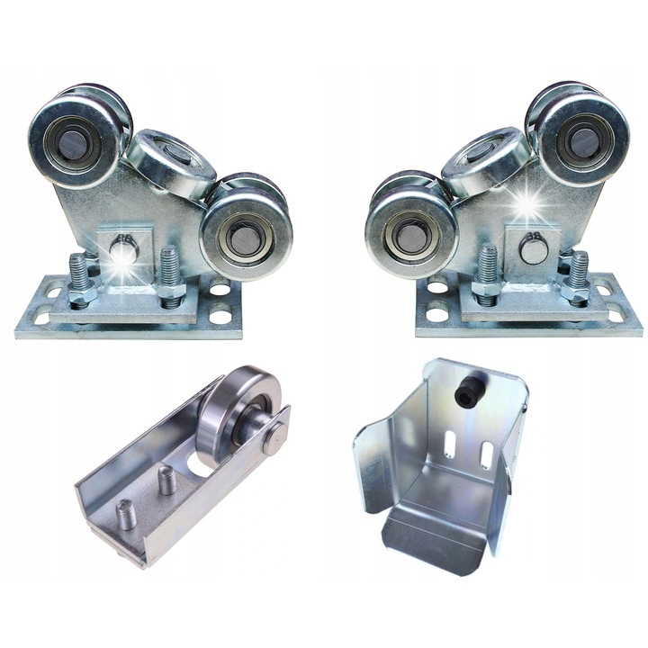 Set roti pentru poarta glisanta, Steelfence, 80x80x5mm, 2 roti, metalice, rezistente la uzura