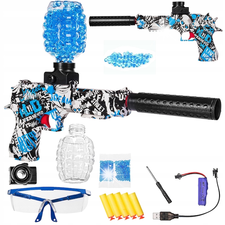 Pistol cu 1000 bile, 15-20m, multicolor