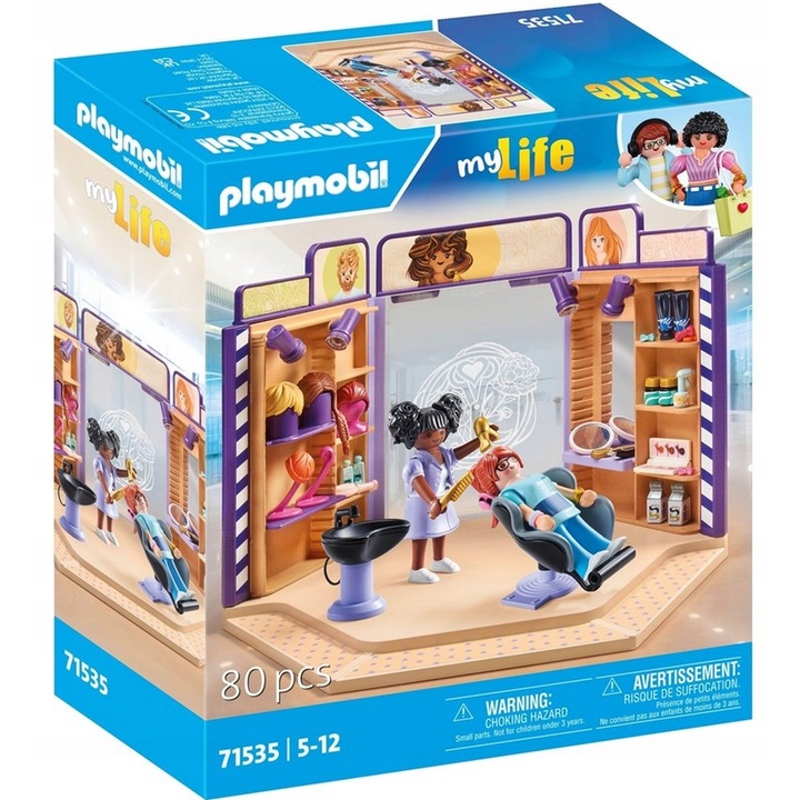 Комплект фигурки Playmobil my Life Бръснарница, 2 жени, сменяеми перуки, многоцветен
