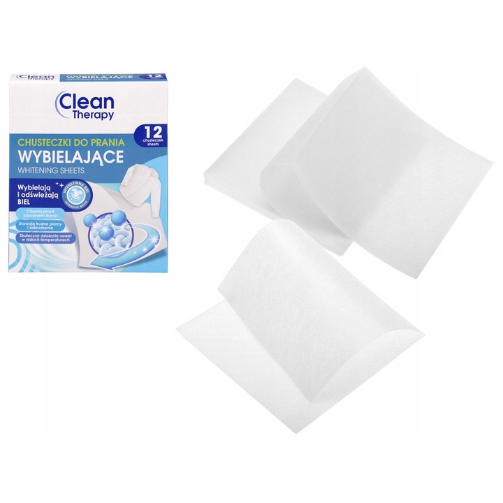 Servetele de spalare albire 12 buc. Clean Therapy, eliminare pete
