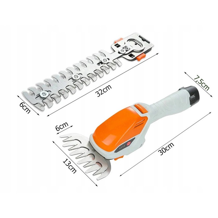 Trimmer electric, Verk Group, 2 in 1, alb-portocaliu, 30cm x 7,5cm