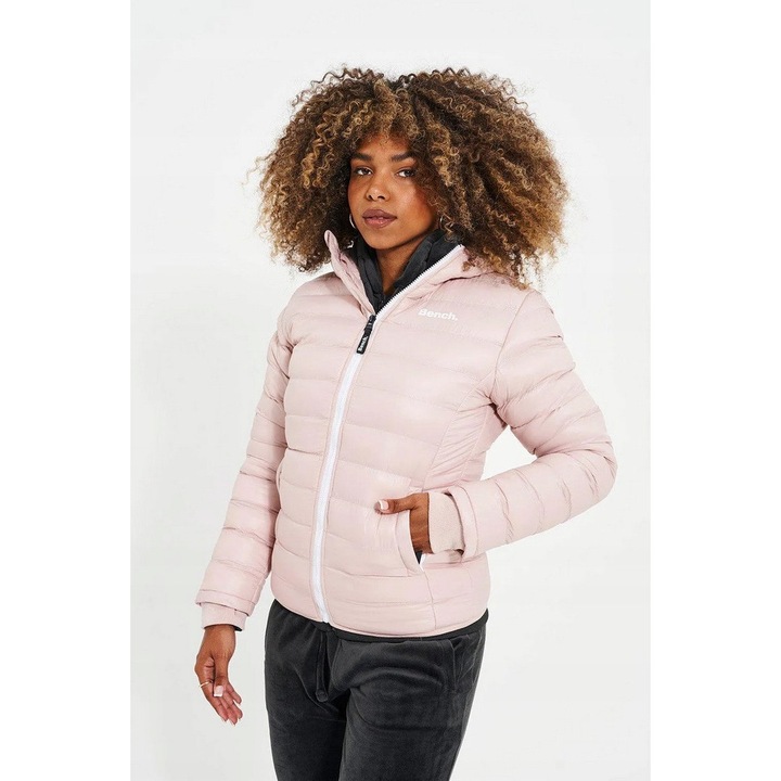 Geaca pufoasa Bench Kara, roz, nylon, poliester, cu buzunare cu fermoar