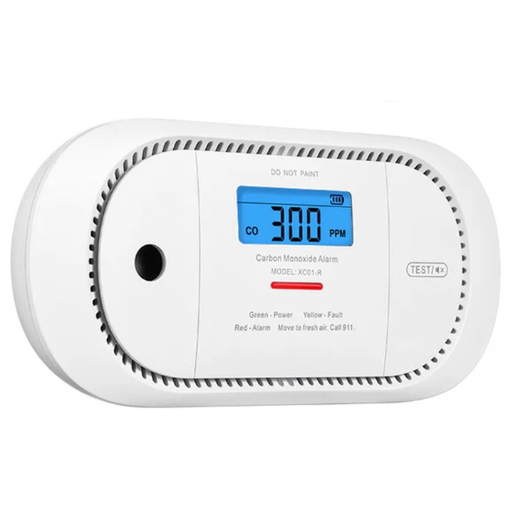 Senzor de alarma pentru monoxid de carbon fara fir X-Sense, alb, 85 dB, 3V CR123A
