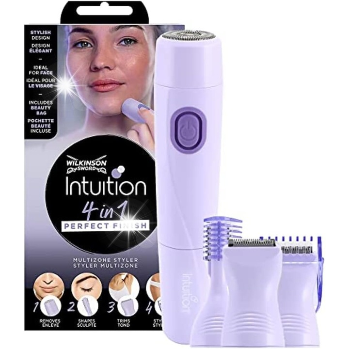 Aparat de ras, Wilkinson Intuition Perfect Finish 4in1, set cu 4 capete