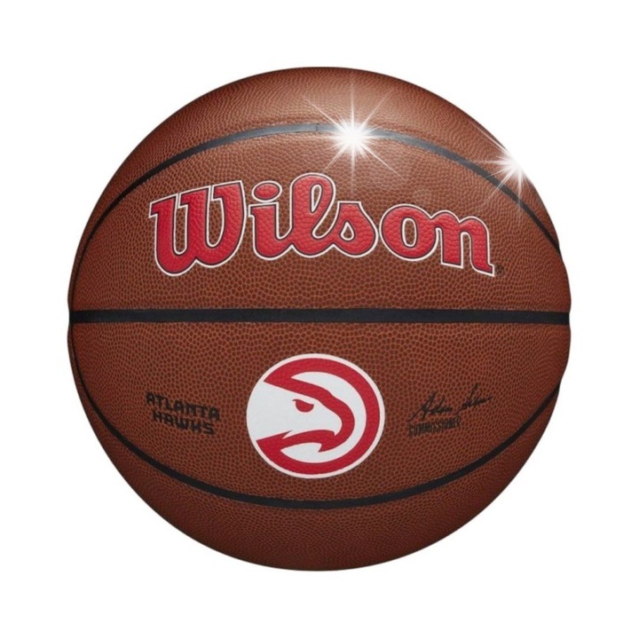 Minge de baschet Wilson NBA Team Alliance Atlanta Hawks, 7, interior/exterior, piele compozita Pure Feel