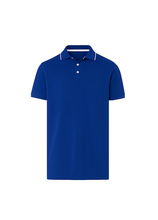 Férfi galléros póló, tengerészkék, minőségi anyagból, S