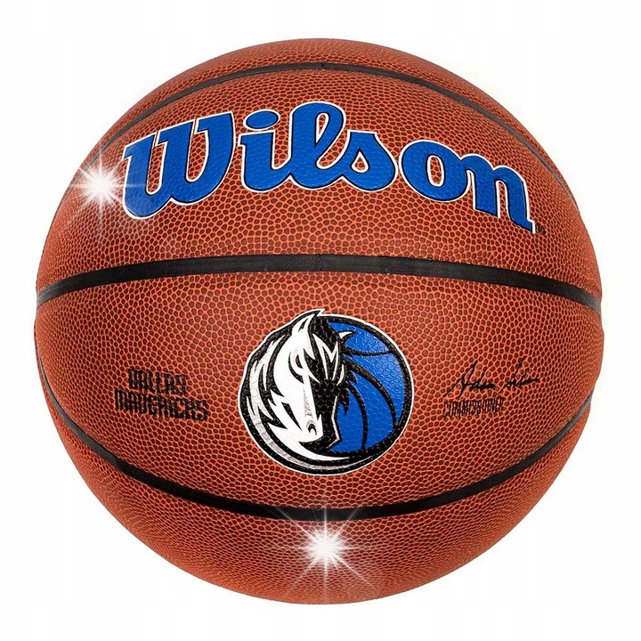 Minge de baschet Wilson NBA Team Alliance Dallas Mavericks, 7, interior/exterior, piele compozita Pure Feel, rezistenta