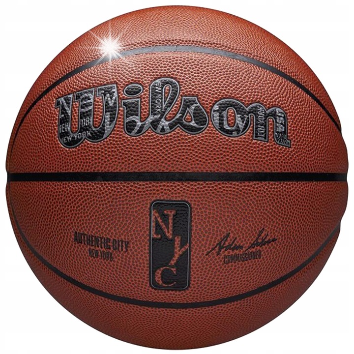 Minge de baschet Wilson NBA Authentic City New York, dimensiune 7, unisex, piele compozita