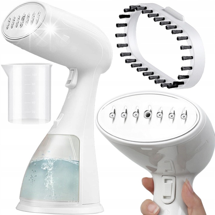 Parownica cu abur XO, 1500W, 330ml, alb, 28x14cm, set cu perie