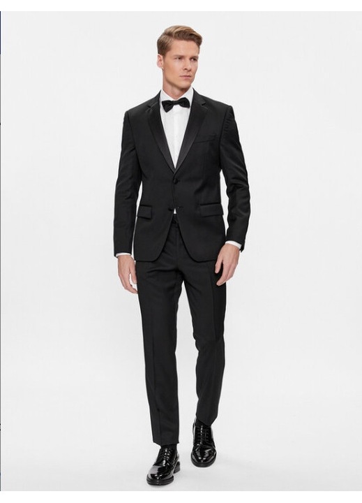 Костюм мъжки, HUGO BOSS, Черен, Вълна, S-M INTL