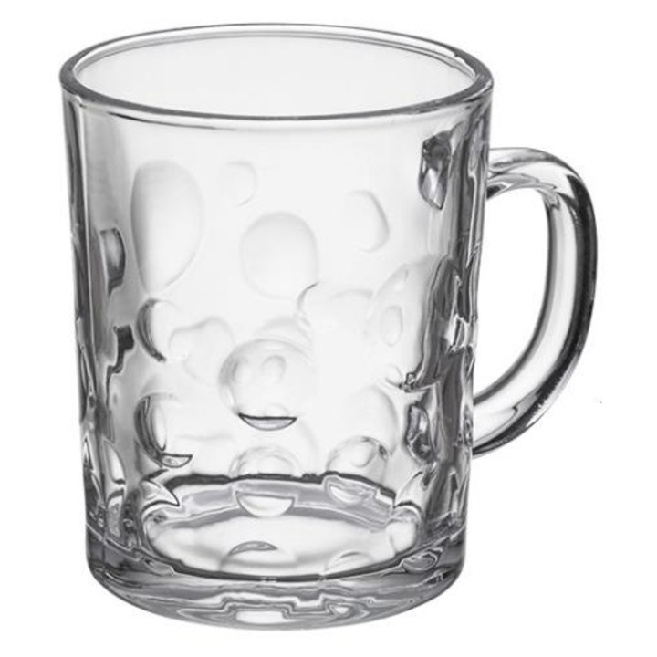 Cana sticla Dublin 240 ml, Galicja, design elegant, model texturat, incolor, 9x7cm