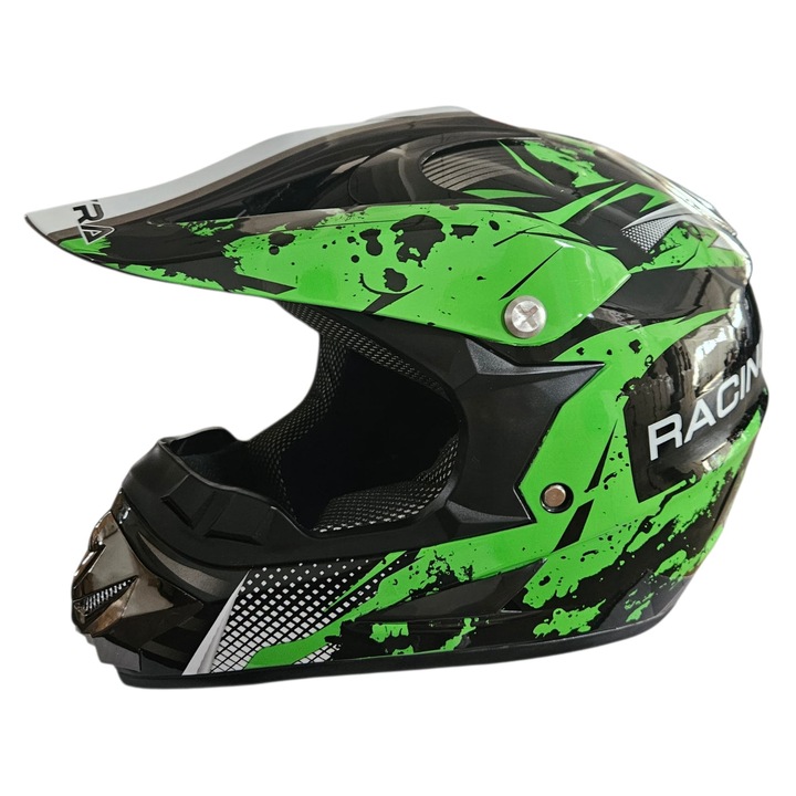 Casca Cross Enduro Ultra, protectie, ventilata, verde, pentru copii