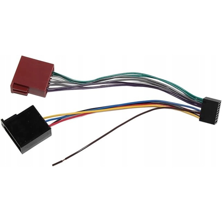 Adapter ISO 16 pini pentru radio auto, compatibil Kenwood si JVC, dimensiune 22x10mm, set.