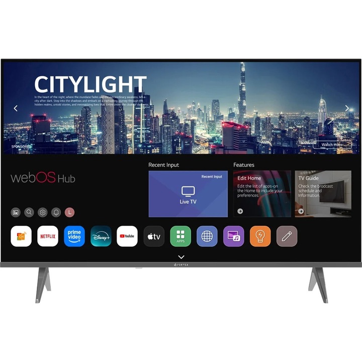 Televizor LED Smart VORTEX V43EVA2FWS, 108 cm, Full HD, webOS, Negru