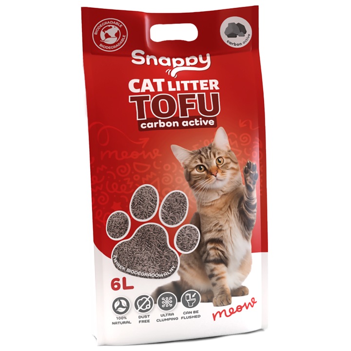 Биоразградима котешка тоалетна, SNAPPY, 2,5 кг, без мирис, с активен въглен