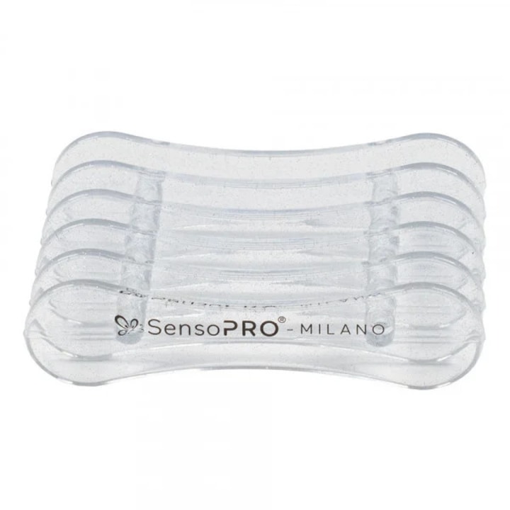SensoPRO Milano 5 rekeszes körömkefe tartó, átlátszó