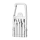Unealta multifunctionala 13 in 1, AFKSMILE, Breloc portabil cu surubelnita, Compacta, Diverse accesorii cu carabina, rigla, deschizator de sticle, Pentru casa, camping si supravietuire, set 6 biti, 8.8 *3.7cm, Otel inoxidabil, Argintiui