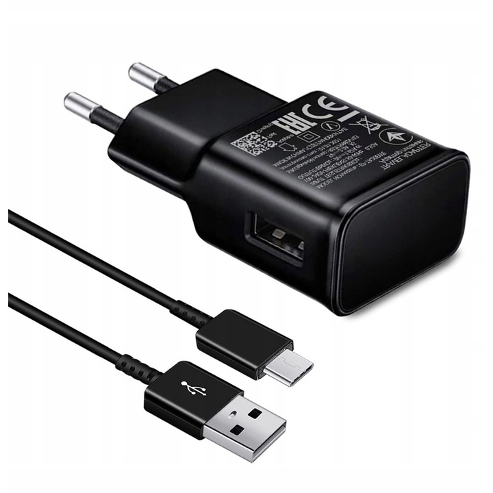 Incarcator rapid cu cablu USB-C pentru Samsung Galaxy S8, S9, S10, A50, A51, set 150 cm, negru