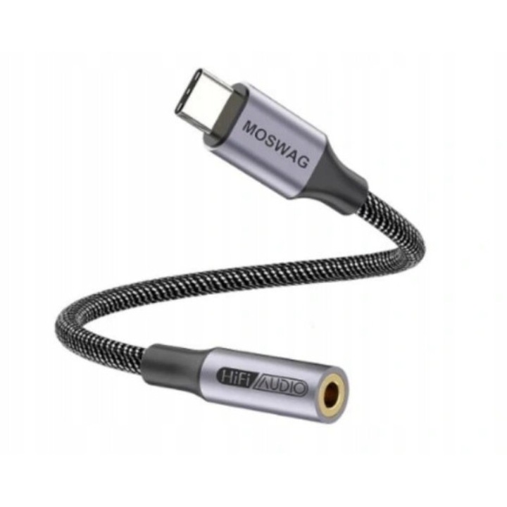 Adapter audio USB la jack 3,5 mm MOSWAG, prietenos cu utilizatorul, compact, portabil