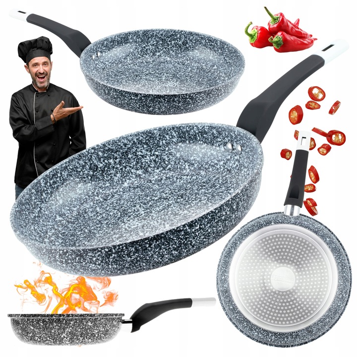 Tigaie clatite Edenberg 22cm, antiaderentă, marmură, aluminiu, inducție