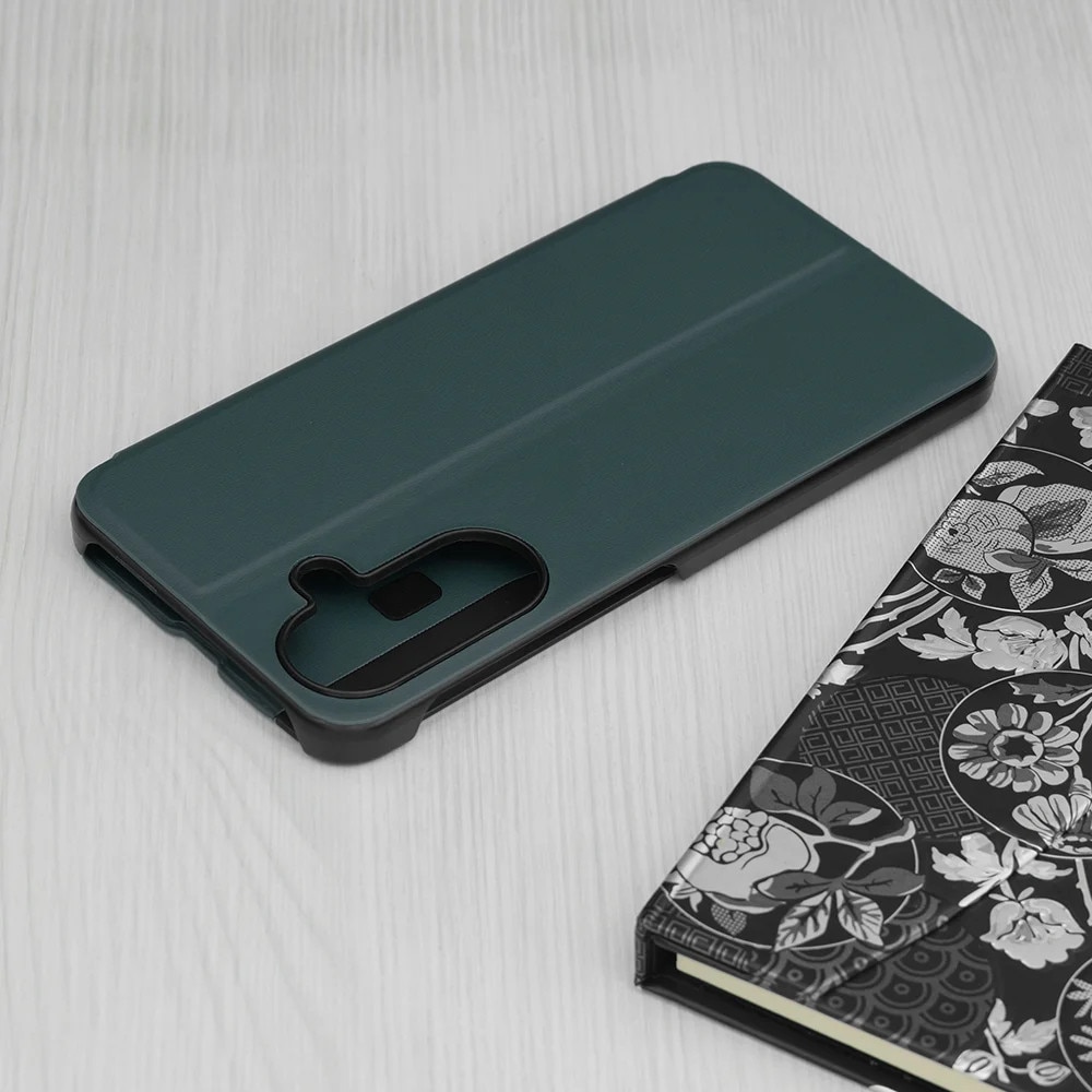 Husa pentru Samsung Galaxy A37 5G, SKYDDAR INNOVATION, eFold, tip carte, set cu sticker, Verde