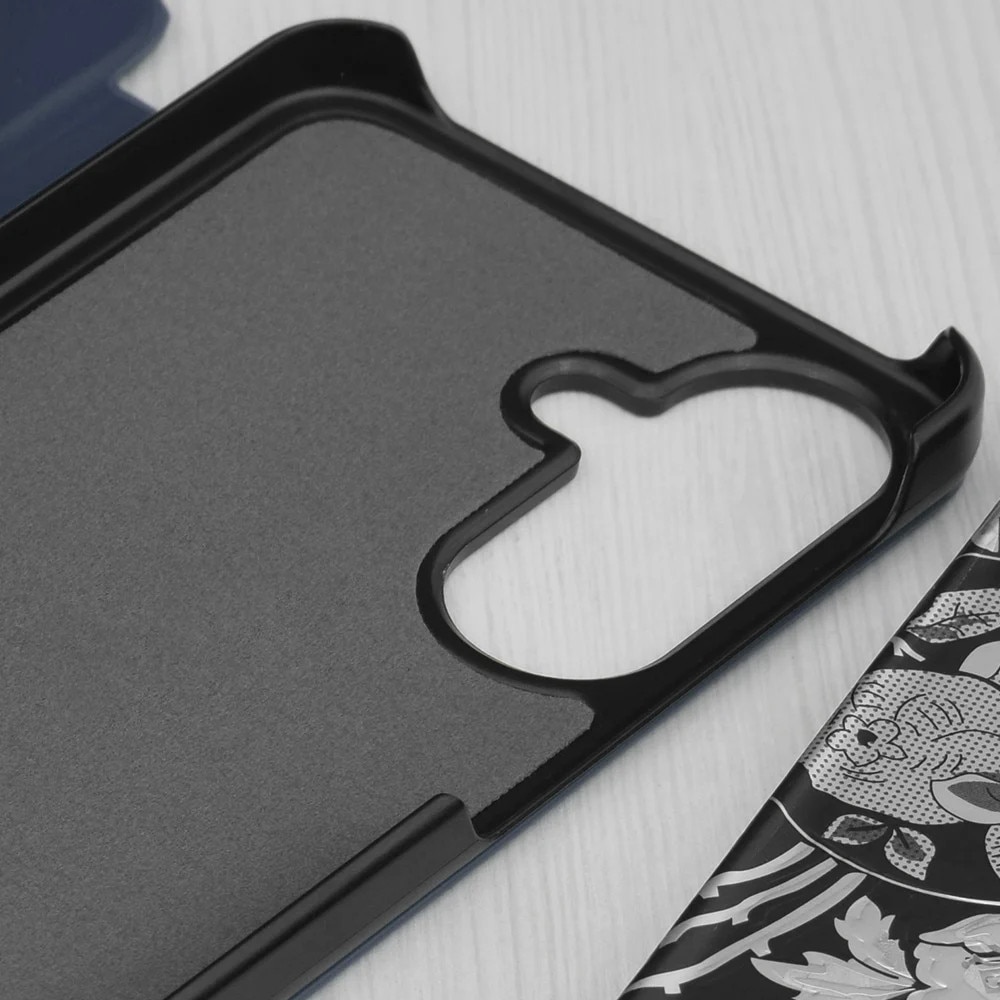 Husa pentru Samsung Galaxy A37 5G, SKYDDAR INNOVATION, eFold, tip carte, set cu sticker, Albastru