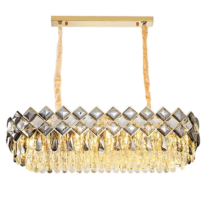 Lustra Toolight, APP1539-12CP80, auriu, sticla si metal, 800x290mm