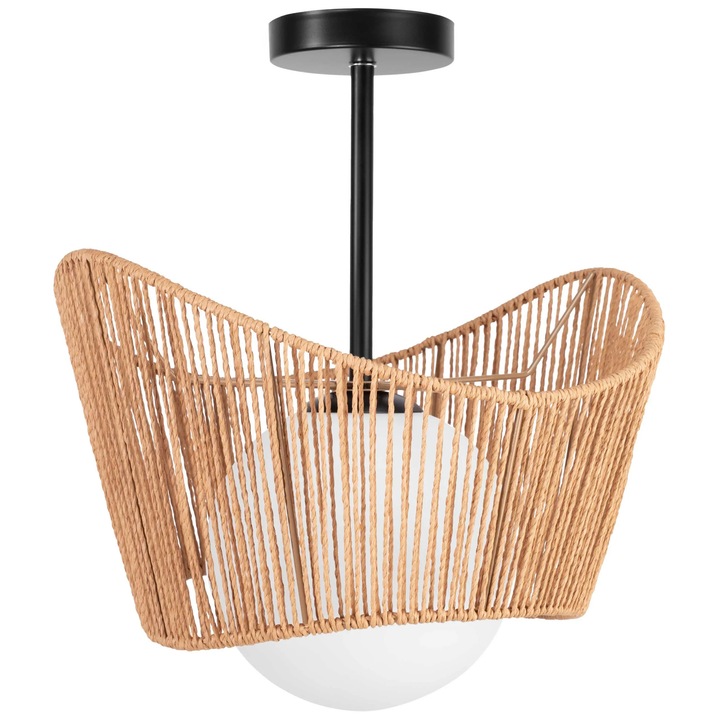 Lustra suspendată Toolight Boho APP1589-1CP, bej, sticlă, metal, dimensiuni 39x45cm