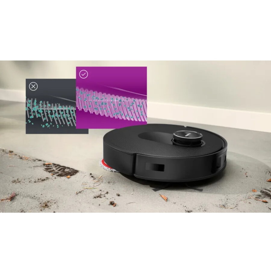 Aspirator robot Bosch BCRDW3BX, Spotless Max Cam, Functie Mop, 11.000 Pa, Functie Reduced Tangling, Negru