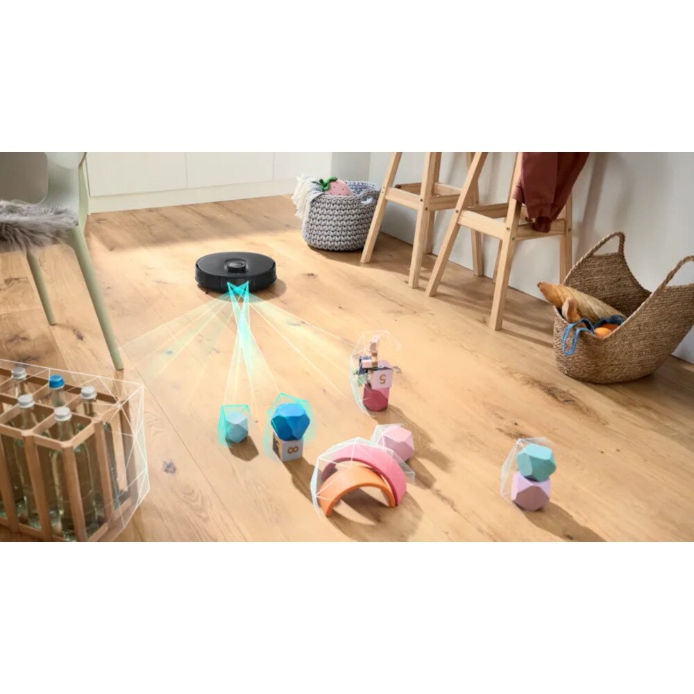 Aspirator robot Bosch BCRDW3BX, Spotless Max Cam, Functie Mop, 11.000 Pa, Functie Reduced Tangling, Negru
