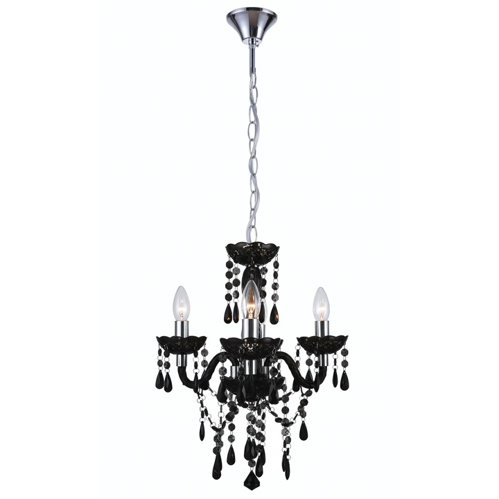 Lustra Toolight EBT005-3CP, 3 puncte de lumina E14, negru, dimensiuni 123x31x40cm