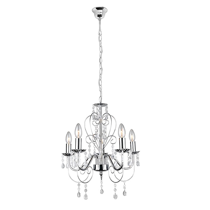 Lustra Toolight EBT008-5C, 5 surse de lumina, crom, 450x450x1480mm