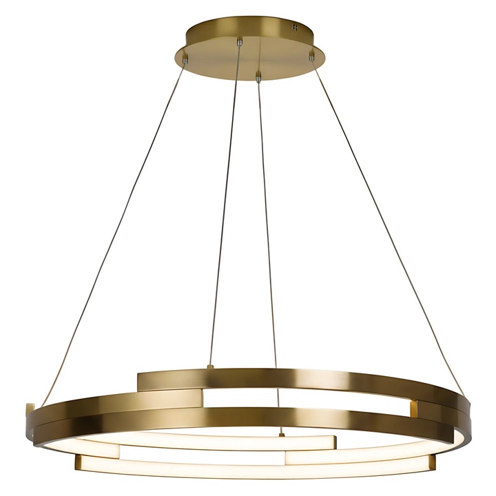 Lustra suspendata Toolight G127-CP, 3 inele, auriu, 50x50x130cm