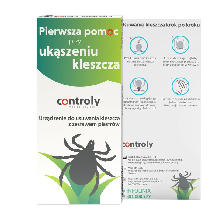 Trusa sanitara, Hydrex Diagnostics, set prim ajutor pentru muscatura de capusa, 1 bucata