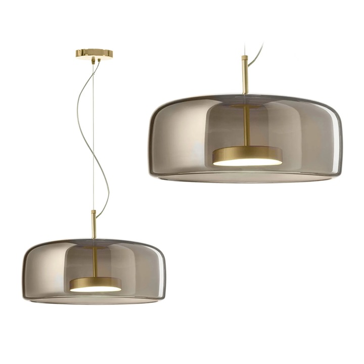 Lustra Toolight APP614-1CP, sticlă gri, LED, 330x150mm