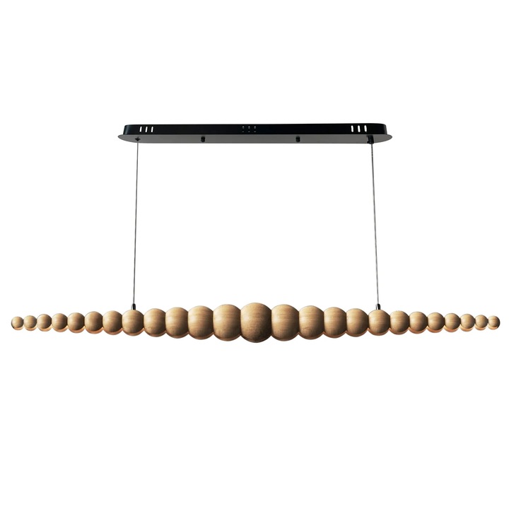 Lustra suspendata Toolight APP1501-1CP, lemn, LED, bej, 118x40x20cm