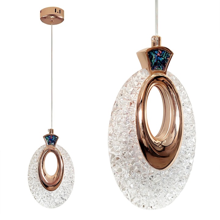 Висяща таванна лампа Toolight, LHJ109-1CP, Златен, Розово злато