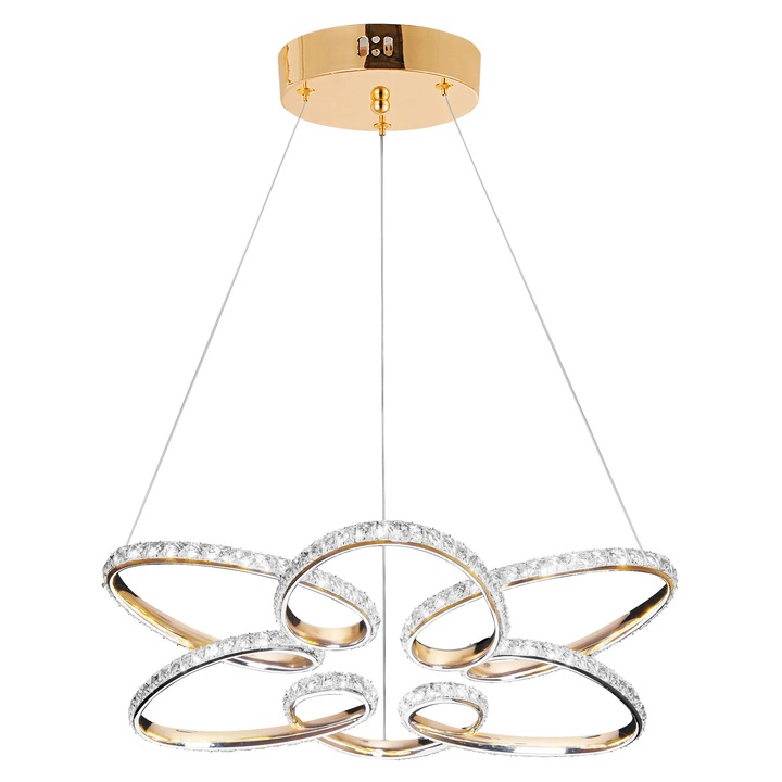 Lustra suspendată Toolight G001-CP, auriu, LED, dimensiuni 540x1120mm, sursă LED incorporată