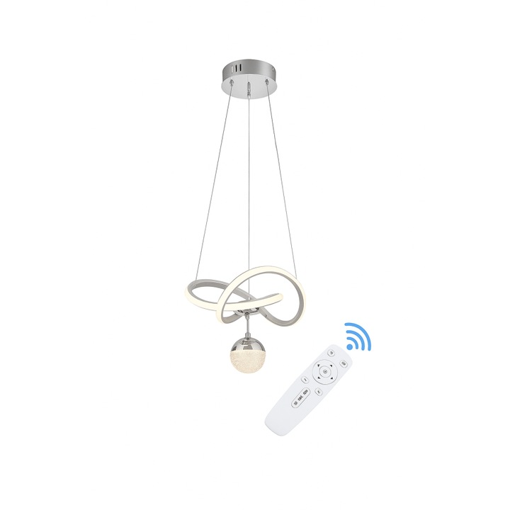 Lustra LED dimabilă, Tea Sports, design modern, negru, 26x40x60cm, înălțime 81-90cm