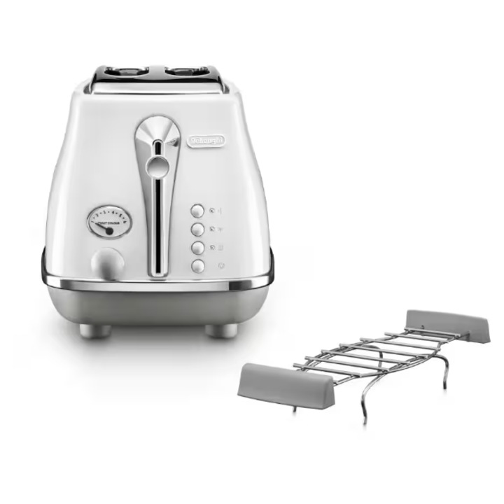 De'Longhi Icona Sydney CTOC2103.W kenyérpirító, 900 W, 2 szeletes, pirítási fokozat szabályozás, fehér