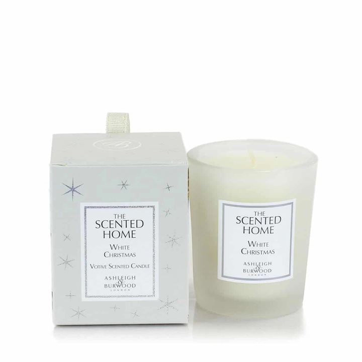 Illatgyertya THE SCENTED HOME, Ashleigh & Burwood, White Christmas, 70g, 14 óra égési idő